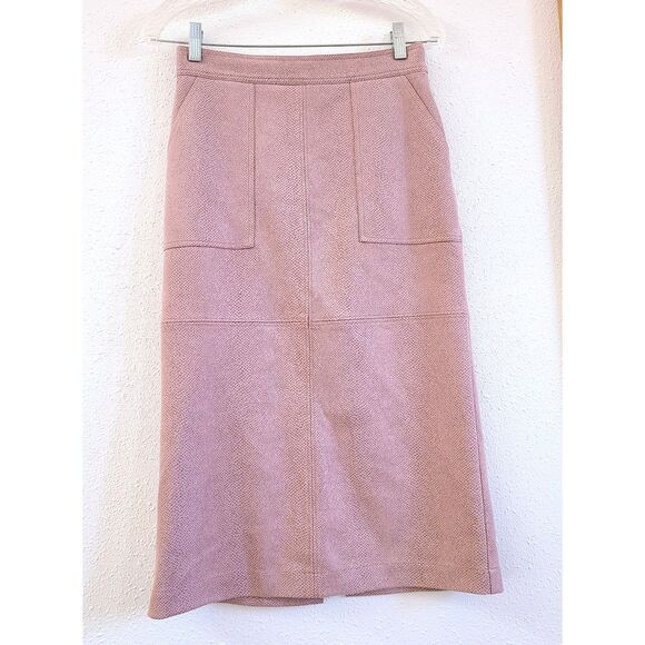 Current Air High Waisted Pink Pencil Skirt with Pockets Sz 2 Coquette Preppy S - Picture 1 of 5